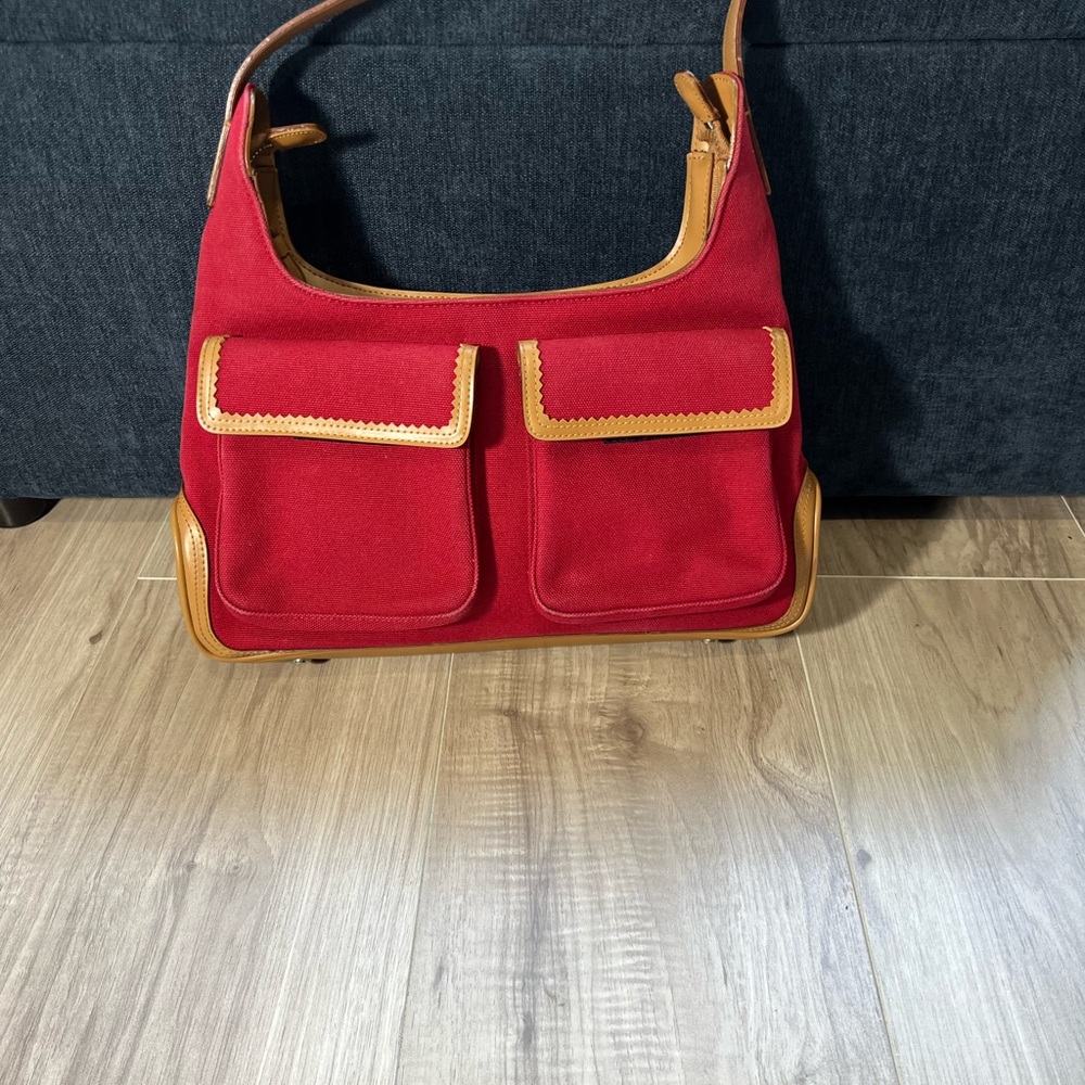 Jones New York Red and Tan Shoulder Bag